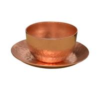 Wswqop Service à Café et à Thé En Cuivre Pur, Tasse En Métal, Tasse En Cuivre de 70 Ml, Tasse à Thé et Soucoupe pour Bar, Mariage, Cadeau D'anniversaire, sans poignée