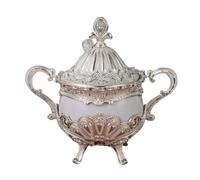 Wswqop Sucrier Cvercle Cuillère Élégant Sucrier Cvercle Robuste Pot pr Heure du Thé, Argent