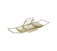 Wswqop Support de Lavabo, Plateau de Baignoire, étagère de Baignoire, Planche de Bain Extensible et Réglable, Table de Baignoire pour I, or avec Support
