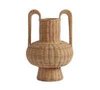 Wswqop Vase en Osier Tressé Décoratif Contenant Récipient Jarre avec Silhouette Élancée à Col Cylindrique et Corps Latérales Fonctionnelles en Rotin Finition