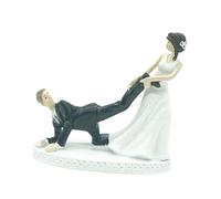 Wsymxuo Figurine Décorative pour Gâteau de Mariage, Motif Marié, Accessoire En Résine, Créatif, pour Un Couple de Mariés, Tirez La Jambe