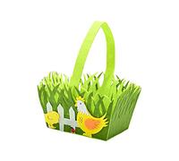 Wsymxuo Panier à Bonbons En Forme D'œuf de Pâques avec Poignée, En Tissu Non Tissé, Fait Main, Décorations de Fête de Pâques, Poule jaune