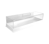 Wsymxuo Plat à Gâteau/dessert avec Couvercle, Boîte de Service Rectangulaire En Acrylique, Idéale pour Du, Blanc