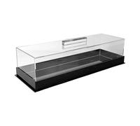 Wsymxuo Plat à Gâteau/dessert avec Couvercle, Boîte de Service Rectangulaire En Acrylique, Idéale pour Du, Noir
