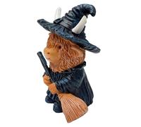 Wsymxuo Statuette Animale Décorative Originale pour Halloween, Sculpture de Bureau pour étagère Intérieure, Bovins des Highlands, 8cmx6cmx10cm