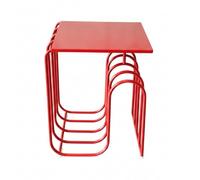 Wsymxuo Table Chevet Étroite Style Industriel Petite Table Basse Étroite Surface Facile à Nettoyer pour près du Canapé, Rouge