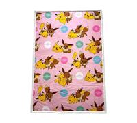 WT&T Plaid en sherpa Pokémon 100 x 150 cm - Pikachu & Évoli, Rotatif