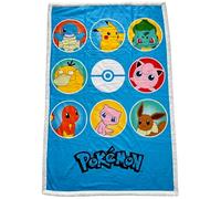 WT&T Plaid polaire sherpa Pokémon Pokédex de Kanto 100 x 150 cm