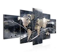 WTD 106851c Carte du Monde imprimée sur Toile Non tissée Format XXL Blanc 200 x 100 cm