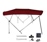 WTJDCCY Bimini pour Bateau 4 Arceaux en Oxford 600D Imperméable, Taud de Soleil pour Bateau avec Structure en Aluminium de 25 mm, Idéal pour Yachts, Bateaux de Pêche(216-228cm/85-90in)