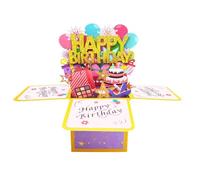 WUBAYI Carte d'anniversaire pop-up 3D - Carte d'anniversaire avec motif pailleté | Cadeau d'anniversaire sincère pour femmes, hommes, enfants et adultes | Carte de célébration surprise