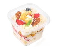 Wubushan Verrines en Plastique 360ml/12oz, 50 Pièces Barquette Plastique Carrée, Verrine Dessert pour Tiramisu