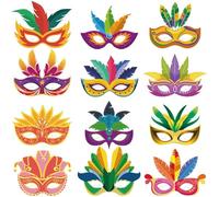 Wudaizhi 12 Pièces Lunettes De Mardi Gras Masque De Mascarade Drôle Lunettes De Déguisement Lunettes De Déguisement pour Halloween Fournitures De Fête De Carnaval du Brésil