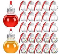 Wudaizhi 25 Pièces Boules De Boisson De Noël Ornement De Verre À Shot Ornements d'arbre De Noël Rechargeables Ampoules De Bouteille D' De Noël Claires pour Décoration De Fête De Vacances Intérieur