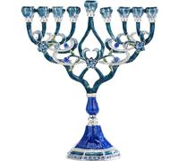 Wudaizhi Étoile de Hanoukka, Menorah David, bougeoir à Bougie pour Hanoukka, décoration de Maison Peinte à la Main, Cadeaux de bougeoir pour fête et Festival