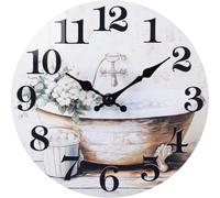Wudhgslc Horloge Murale Salle de Bain Étanches 10 Pouces Silencieuse Noir | Épurée et élégante, cette horloge rustique complète les décors cottage et bohème tout en restant fiable en salle humide.