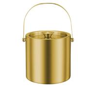 Wudhgslc Ice Bucket 304 Stainless Steel, Double-Walled, 2L, Gold with Lid | Double-wall insulated Ice Bucket keeps wine, champagne, and fruit cold for hours; premium 304 stainless steel, gold finish