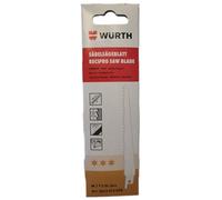 Würth 0615815030 Lot de 5 lames de scie sabre, pour bois, trois étoiles, longueur = 150 mm