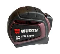Würth 071464566 Mètre ruban de poche 3 m dans un boîtier en plastique avec clip de ceinture et crochet d'extrémit e précision CE II