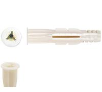 Würth 3221925 Chevilles multi-usages en plastique blanc nacré | 200 x Zebra Shark | Col en polyéthylène 8 x 52 mm