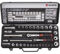 Würth assortiment de douilles 1/4 + 3/8 pouces 09651735 Coffret de 35 cliquets