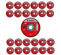 Würth Lot de 25 Disques à Tronçonner Red Label - 125 mm, 1.6 mm, Grain Abrasif A46N-BF, Compatible Acier et Acier Inoxydable