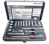 Würth Zebra 09651142 Jeu de 42 douilles 1/4" avec boîte à cliquet