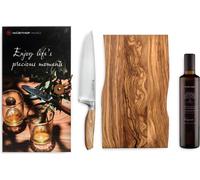 Wüsthof - Amici Coffret cadeau avec couteau de chef - planche à découper et bouteille d'huile