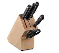 Bloc à couteaux et couteaux en set, 6 pièces, avec fusil d'affûtage et ciseaux, Wüsthof