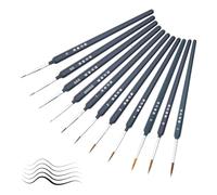 Wugongshan 11 Pièces Pinceaux de Détail Fins d'Artiste Professionnel - Pour Acrylique, Aquarelle, Huile, Gouache, Miniature, Modèle, Ongles, Faciale - 000/00/0/1/2/3/4/5/6/7