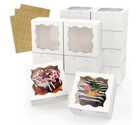 WUHUIXOZ Lot de 60 boîtes à biscuits blanches de 10,2 x 10,2 x 6,3 cm avec fenêtre transparente pour beignets, muffins, cookies, macarons, pâtisseries