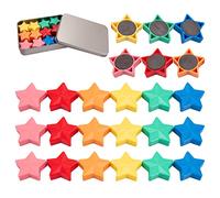 Wukong 24 Pièces Frigo Aimant, étoile Magnet pour Tableau Blanc en 6 Couleurs, Tableau Blanc, Salle de ureau, Casiers Ø 30 mm, 8mm d'épaisseur