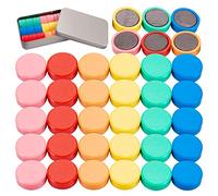 Wukong 36 Pièces Frigo Aimant, Rond Magnet pour Tableau Blanc en 6 Couleurs, Tableau Blanc, Salle de ureau, Casiers Ø 20 mm, 8mm d'épaisseur