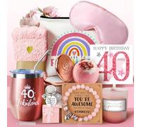 WULAIHO Cadeaux pour le 40e anniversaire pour les femmes, cadeaux pour le 40e anniversaire pour elle, idées cadeaux Happy Basket pour les femmes de 40 ans, paniers cadeaux, gâteries, amis, mère