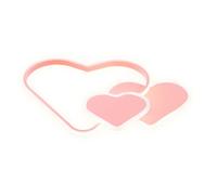 Wulimasun Plafonnier Coeur Led Lamp,LumièRe De Plafond,Avec éClairage Plafond Commande à Distance Creative Moderne Romantique Designer Lustre Forme De Coeur Suspension Design Cartoon (Rose)