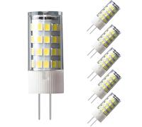 WULUN Ampoule LED G4 5W AC/DC 12V Equivalent à Halogène 50W, 52 x 2835 SMD Ampoules LED, Blanc Froid 6000K, 400LM, 360° Angle de Faisceau, Non Dimmable, Non scintillement, Pack de 6