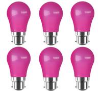 WULUN B22 Ampoule LED Couleur, A50 Piriforme, 3W équivalent 30W lampe halogène, B22 LED Baïonnette, AC 220V, Pour Mariage, Noël, fête, décoration de bar, Violet, 6 Pcs