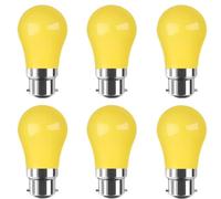 WULUN B22 Ampoule LED Couleur, A50 Piriforme, 3W équivalent 30W lampe halogène, B22 LED Baïonnette, AC 220V, Pour Mariage, Noël, fête, décoration de bar, Jaune, 6 Pcs