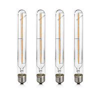 WULUN E27 T30 Edison LED Ampoule, 4W équivalent 40W, Blanc Chaud 3000K 400lm, Transparente Filament, Rétro Décorative Lampe, AC 220V, Pour la décoration intérieure Restaurant, Non Dimmable, 4 Pcs
