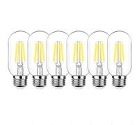 WULUN E27 T45 4w tube verre Vintage LED ampoule, ampoule décorative tube, base E27, AC/DC 220-240V, sans scintillement, 6000k blanc froid, 400 lumens, 6 pcs