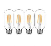 WULUN E27 T45 Edison LED Ampoule, 4W équivalent 40W, Blanc Chaud 3000K 400lm, Transparente Filament, Rétro Décorative Lampe, AC 220V, Pour la décoration intérieure Restaurant, Non Dimmable, 4 Pcs