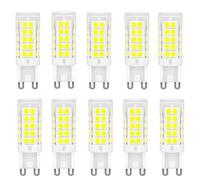 WULUN G9 5W ampoules LED Blanc Froid 6000K, équivalent 50W, 10 Pcs | ampoules G9 LED, pour éclairage domestique, sans scintillement, 220-240V, Non dimmable, angle de faisceau 360°