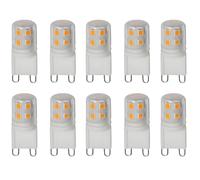 WULUN G9 ampoules LED 2W blanc chaud 3000k, 25W remplacement des ampoules halogènes, non dimmable, ampoules à base de broche G9, ac220-240V, angle de faisceau 360°, paquet de 10