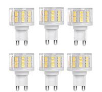WULUN G9 LED Ampoules, 5W Ampoule Economie d Energie, 52 SMD 2835 LED Lamps, Equivalent 50W Ampoules Halogènes, Blanc Chaud 3000K,500 Lumens, AC 220-240V, Non Dimmable, Lot de 6