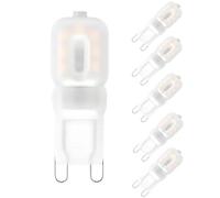 WULUN Lampe LED G9 de 3W, 300 lumens, 3000k Ampoule LED sans scintillement blanc chaud, non dimmable, angle de 360°, AC 220-240V, lampe halogène G9 de remplacement de 30w, lot de 6...