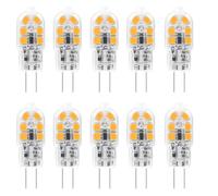 WULUN Lot de 10 Ampoule économie d'énergie G4 2W LED, 12 SMD 2835, Blanc Chaud 3000K, AC220V-240V,AC 220-240V, 200LM