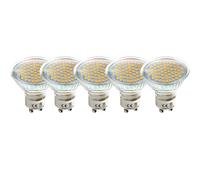 WULUN Lot de 5 Ampoule Spot LED GU10, Verre, 5W Equivalente Incandescence 50W, Blanc Chaud 3000K, 500LM, AC85-265V, 120° Larges Faisceaux, Ampoule Réflecteur LED, Non-dimmable