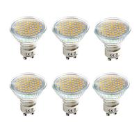 WULUN Lot de 6 Ampoule Spot LED GU10, Verre, 5W Equivalente Incandescence 50W, Blanc Chaud 3000K, 500LM, AC85-265V, 120° Larges Faisceaux, Ampoule Réflecteur LED, Non-dimmable