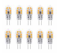 WULUN Pack de 10 G4 2W LED Ampoule, AC/DC 12V, 20W Ampoules Halogènes Équivalent, Blanc Chaud 3000K, 200LM, 360°Angle de Faisceau, Ampoule Economie d'énergie, Non-dimmable