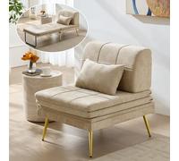 Wumagin Fauteuil Convertible 1 Place 3 en 1, Chauffeuse Canapé-lit Fauteuil Convertible avec Coussin pour Les Chambres d'amis et Les Petits Espaces (Beige)